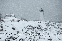 Portsmouth Harbor Light in New Hampshire Snowstorm